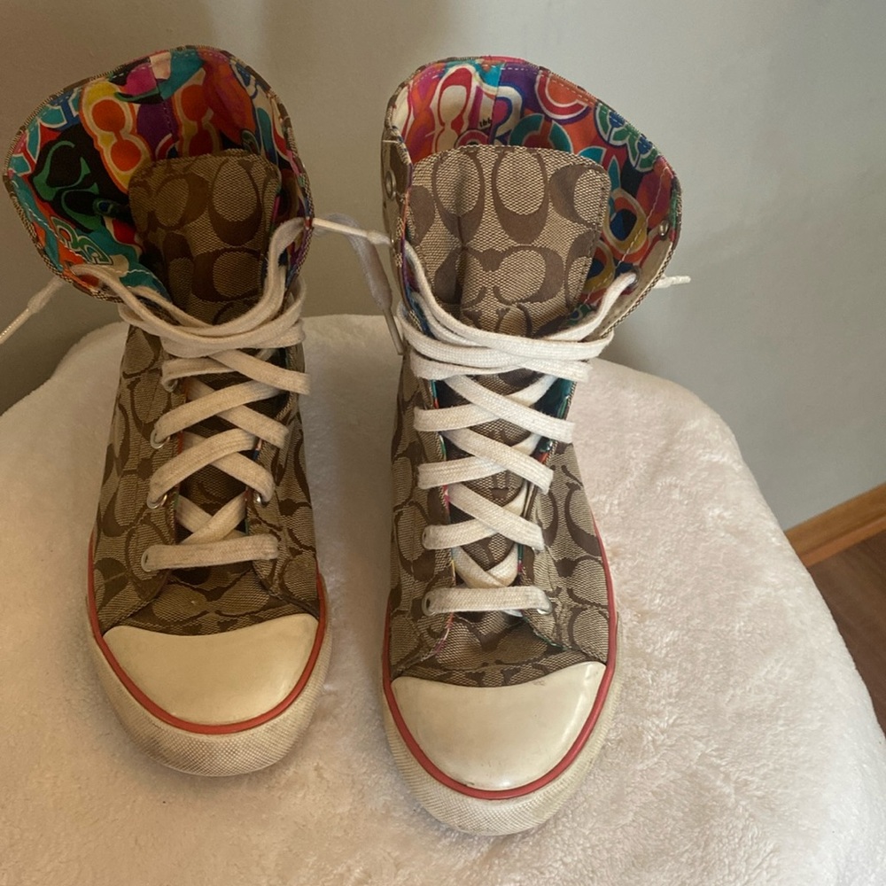 Coach tennis shoes highback multi color size 6.5